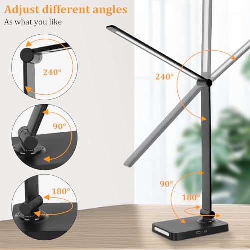 Modern LED Desk Lamp with USB Ports,Touch Desk Lamps for Home Kit