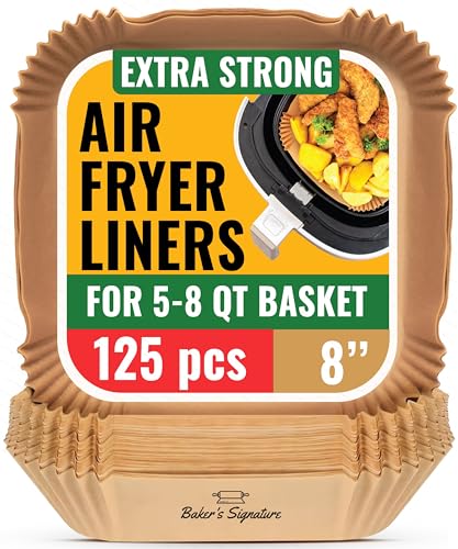 Eco-Friendly Air Fryer Paper Liners, 125Pcs Air Fryer Disposable Liners, Collection