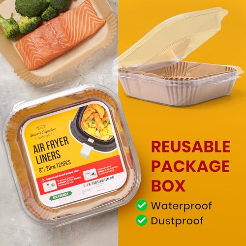 Eco-Friendly Air Fryer Paper Liners, 125Pcs Air Fryer Disposable Liners, Collection