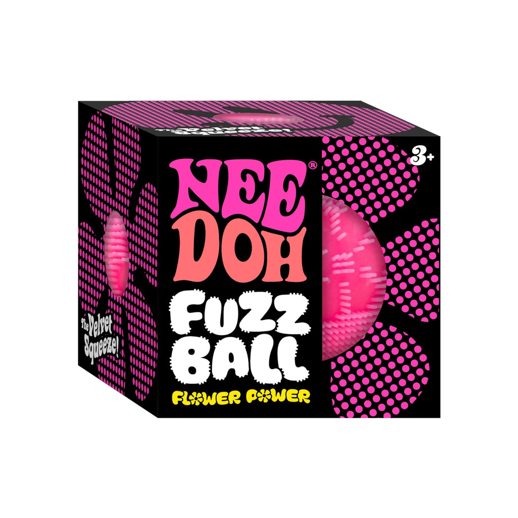 Textured Sensory NeeDoh Fuzz Ball Flower Power | Signature Elm Point - Shaggy Tactile Ribbed Stress Relief Toy Detail