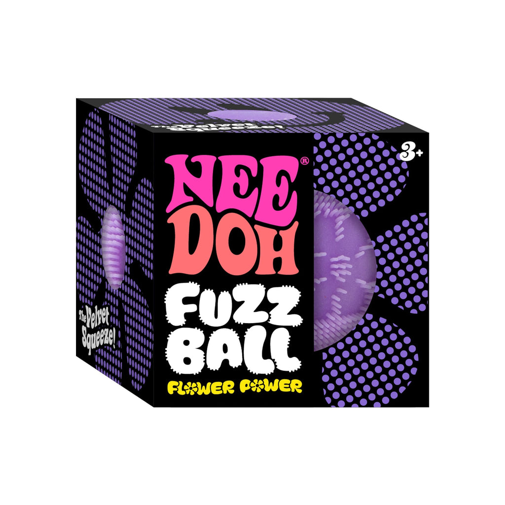 Textured Sensory NeeDoh Fuzz Ball Flower Power | Signature Elm Point - Shaggy Tactile Ribbed Stress Relief Toy Detail