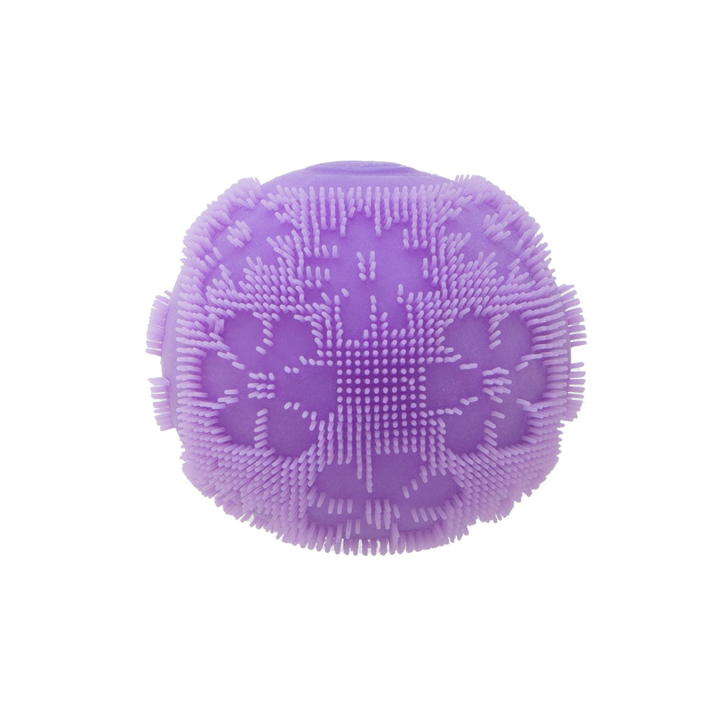 Textured Sensory NeeDoh Fuzz Ball Flower Power | Signature Elm Point - Shaggy Tactile Ribbed Stress Relief Toy Detail
