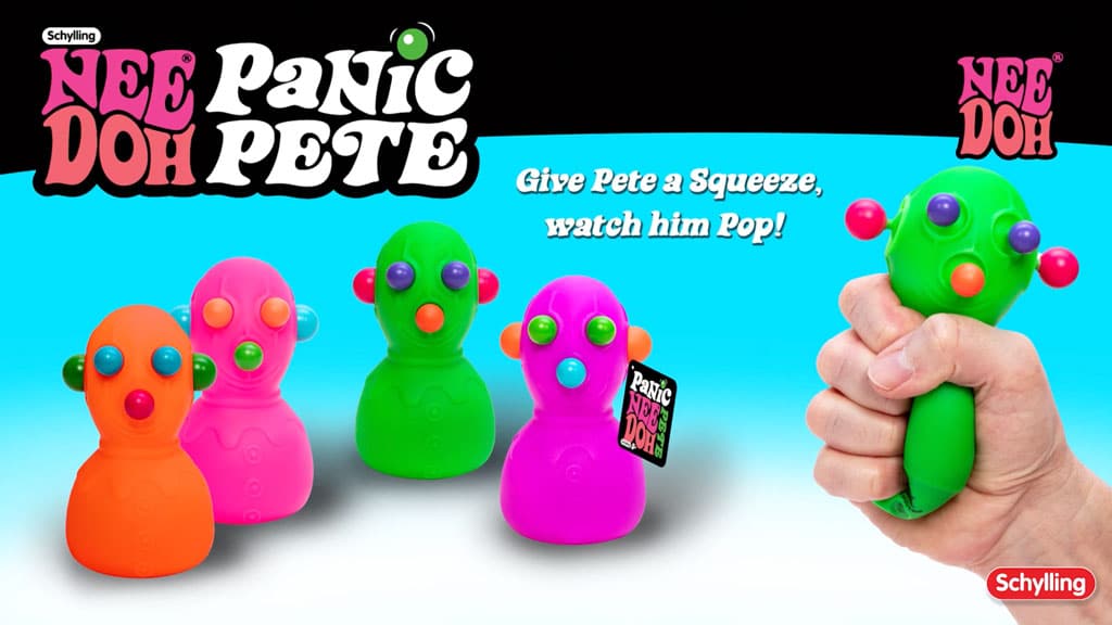 Fun Fidget Monster NeeDoh Panic Pete | Signature Seaside Bay - Purrfect Cat Squishy Character Stress Toy Detail