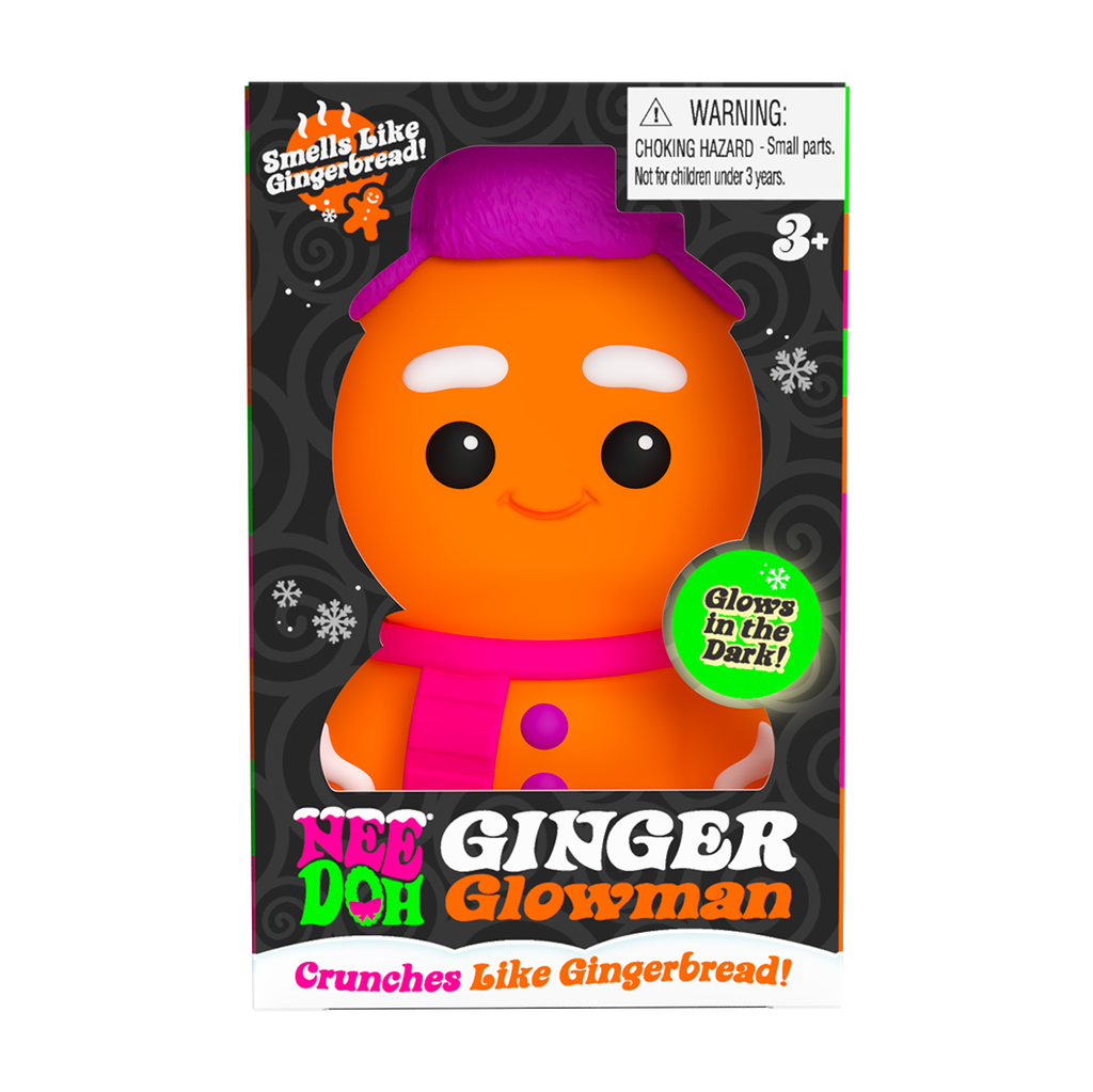 Fun Fidget Monster NeeDoh Ginger Glowman | Select Copper Path - Dino Character Malt-Gel Filled Sensory Glob - Surprise Me! (Random Style)