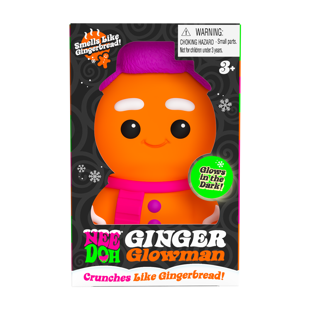 Fun Fidget Monster NeeDoh Ginger Glowman | Select Copper Path - Dino Character Malt-Gel Filled Sensory Glob - Surprise Me! (Random Style)